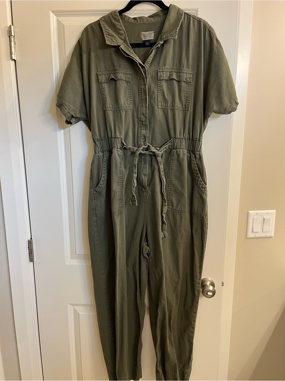 Army Green Jumpsuit, size 14
